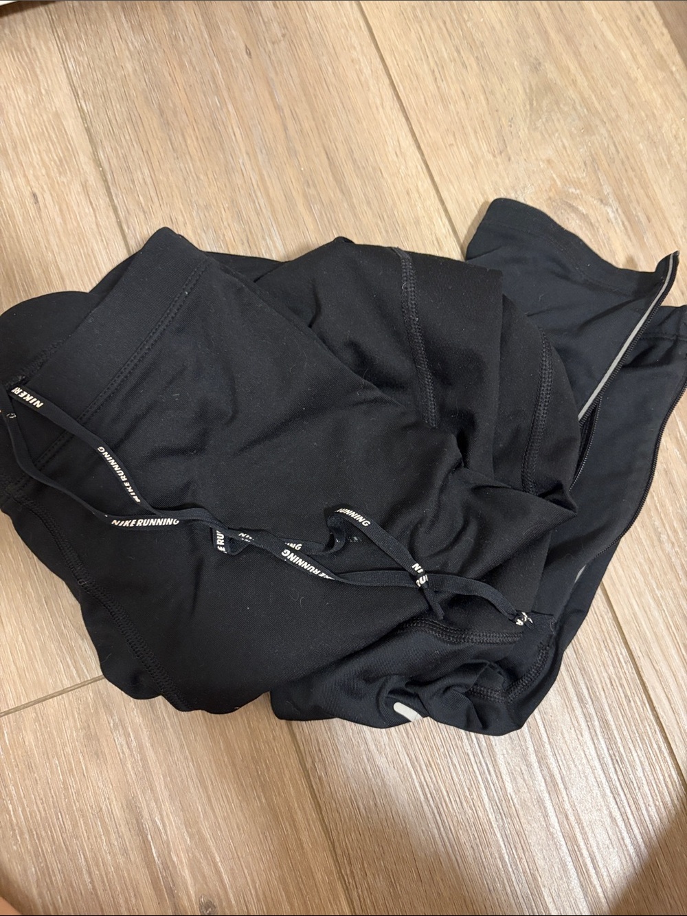 Nike Black Athletic Running Shorts with Branded Drawcord